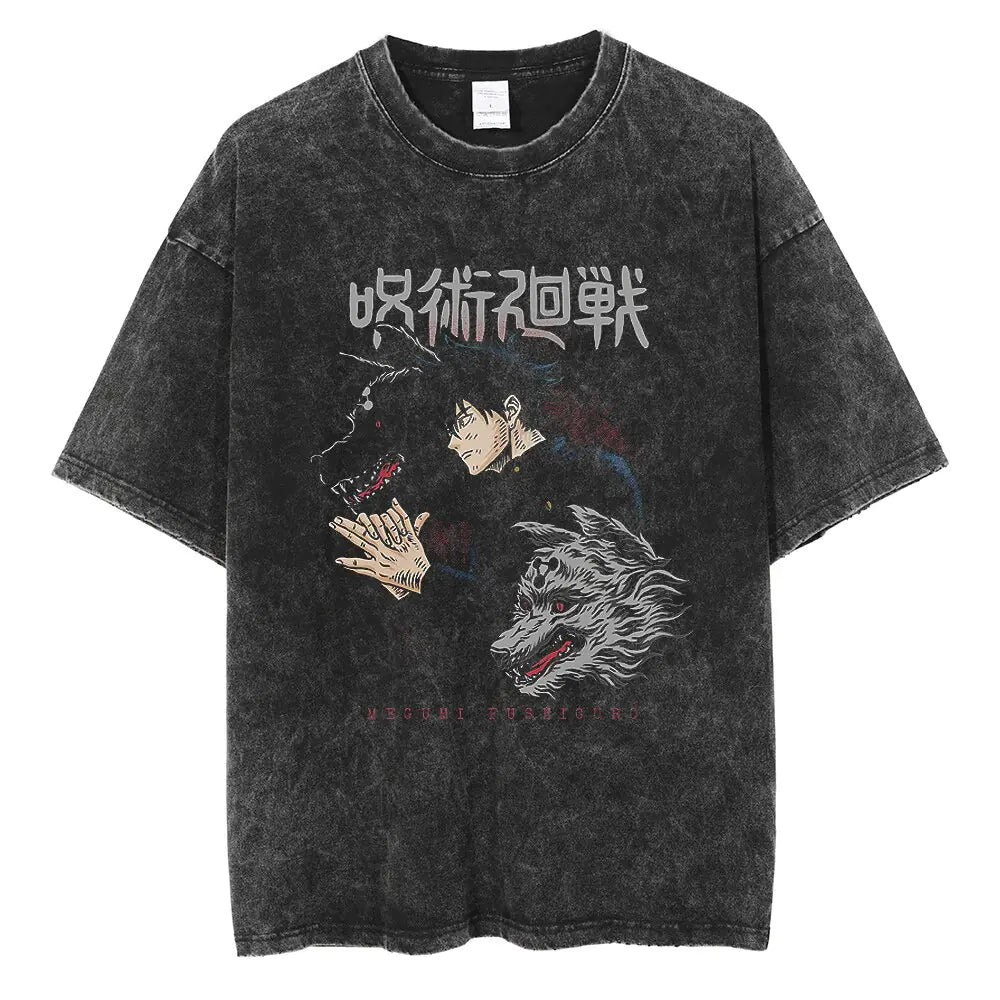 T-shirt Vintage Lavé Jujutsu Kaisen Gojo Sat
